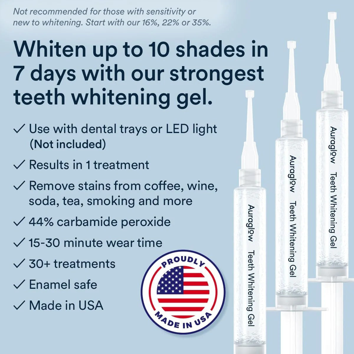 Auraglow 44% Teeth Whitening Gel
